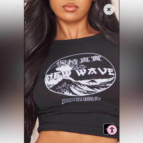 Black New Wave Long Sleeve Crop Top - BLACK - Picture 4 of 8